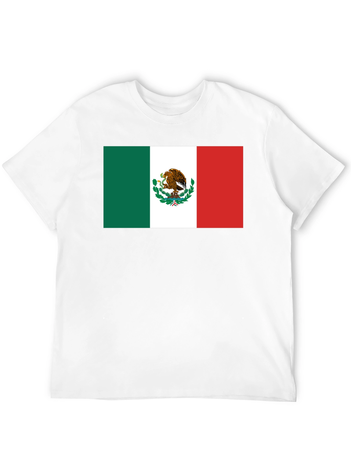Mexico Flag T-Shirt - Black Crew Neck Tee