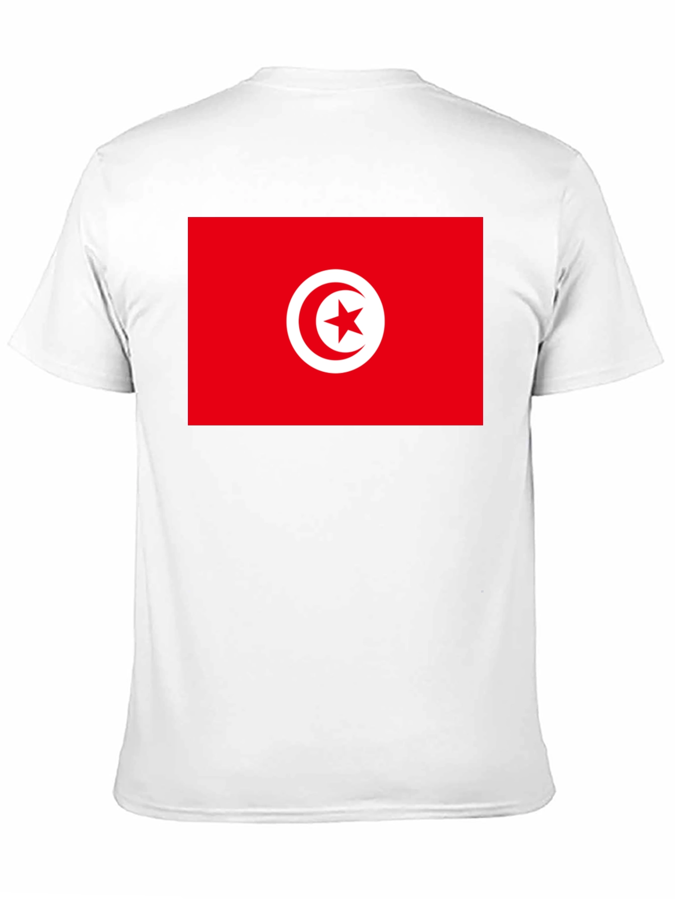 Tunisia Flag Graphic Tee - Black Cotton T-Shirt