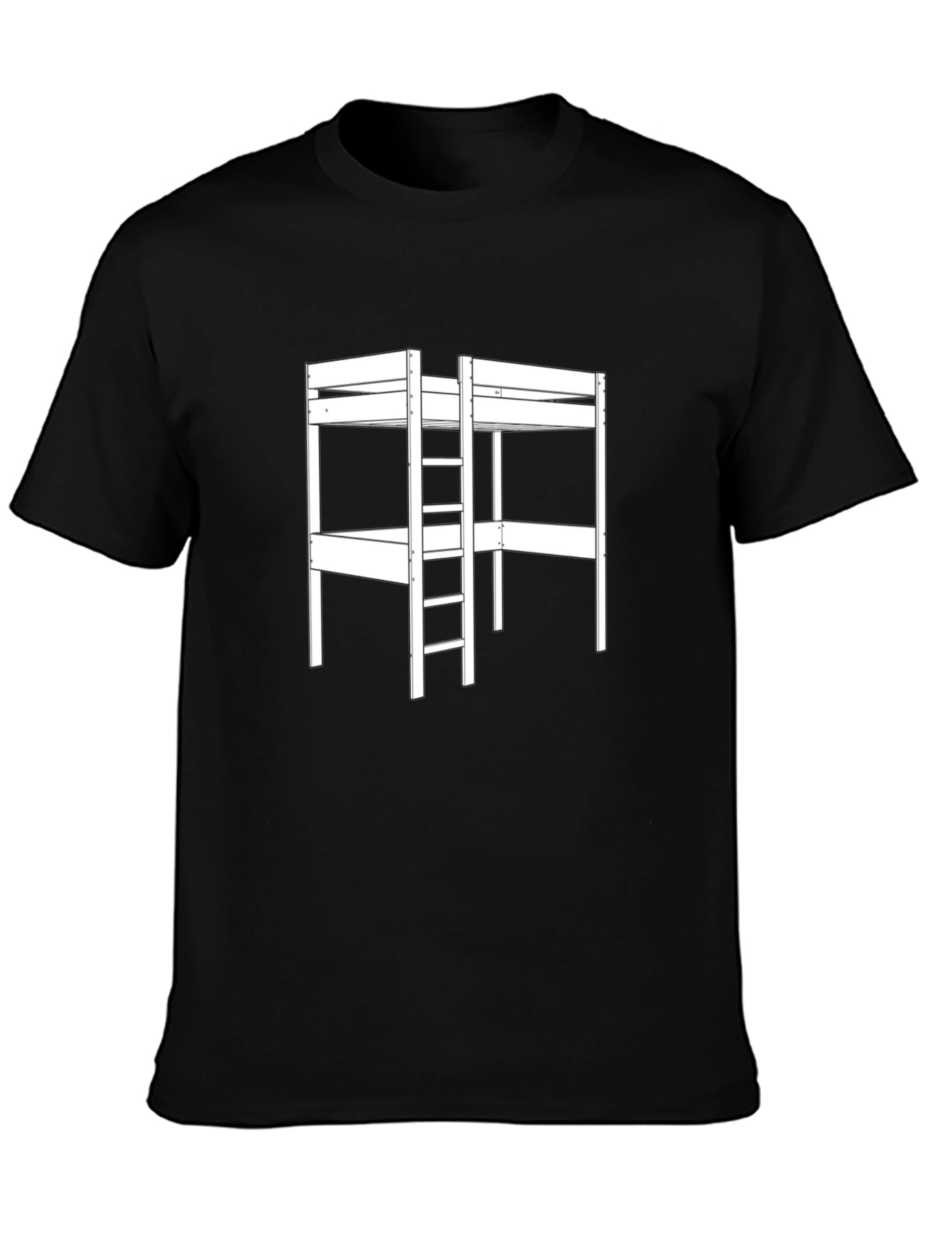Bunk Bed Graphic Tee - Modern Black T-Shirt