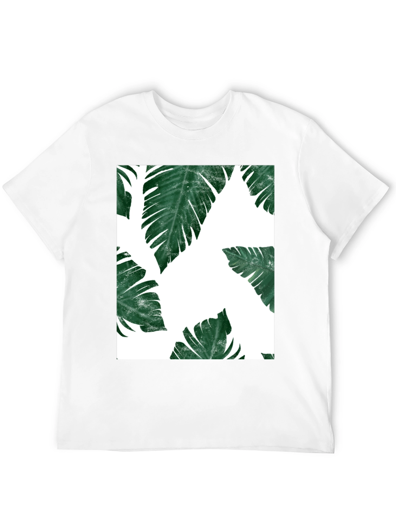 Tropical Leaf Print T-Shirt - Modern Graphic Tee