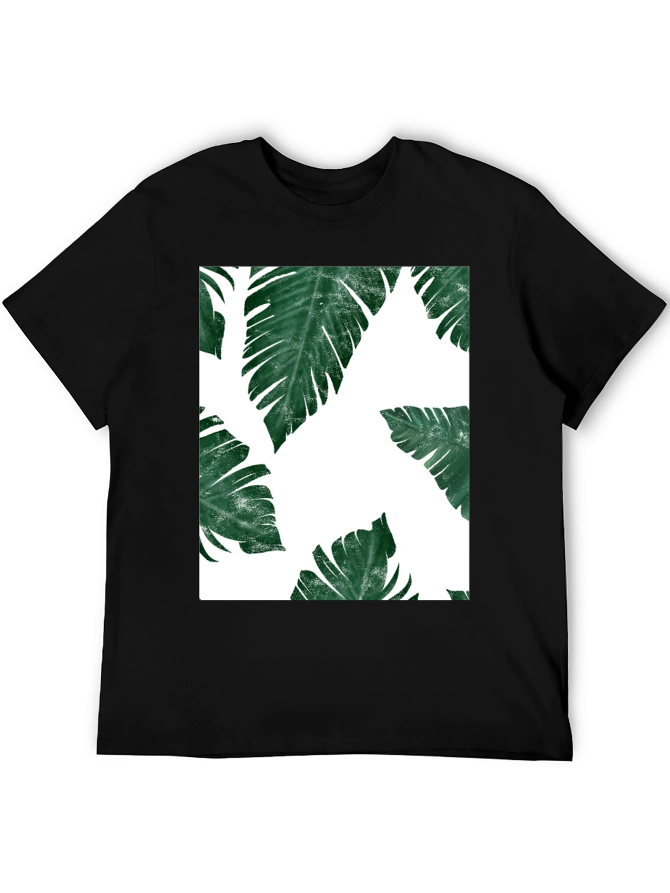 Tropical Leaf Print T-Shirt - Modern Graphic Tee