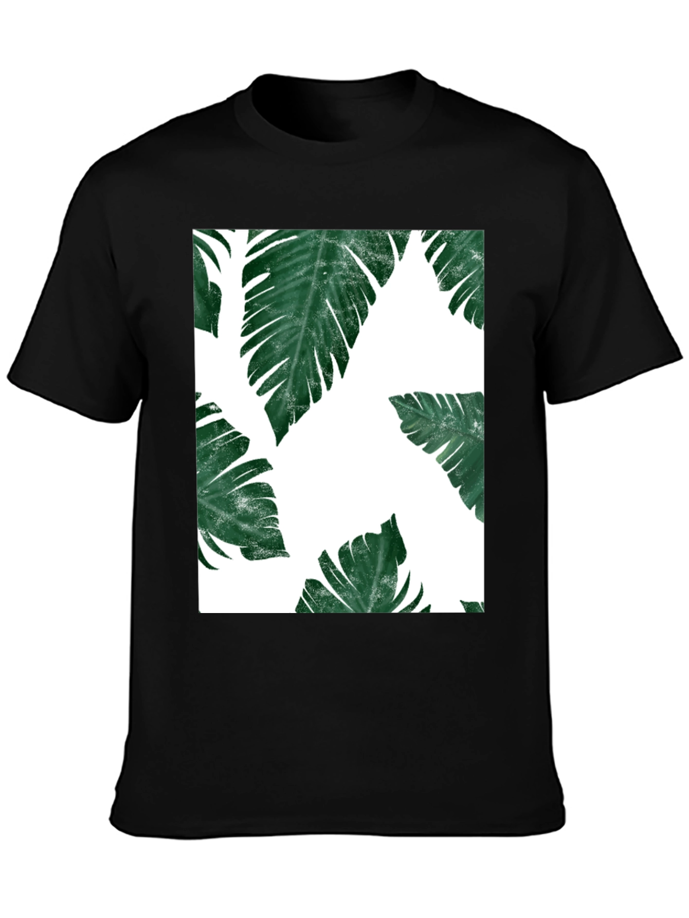 Tropical Leaf Print T-Shirt - Modern Graphic Tee