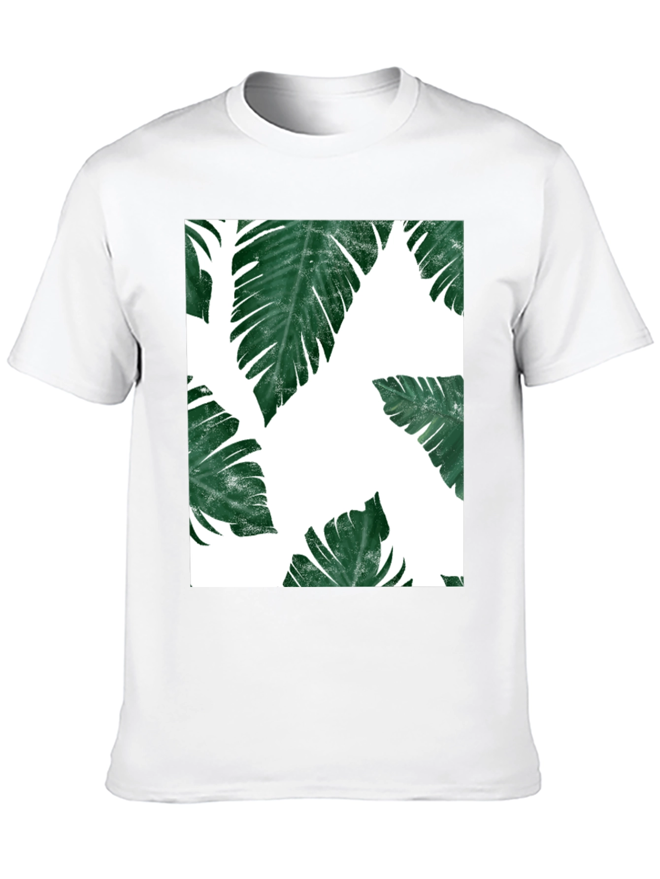 Tropical Leaf Print T-Shirt - Modern Graphic Tee