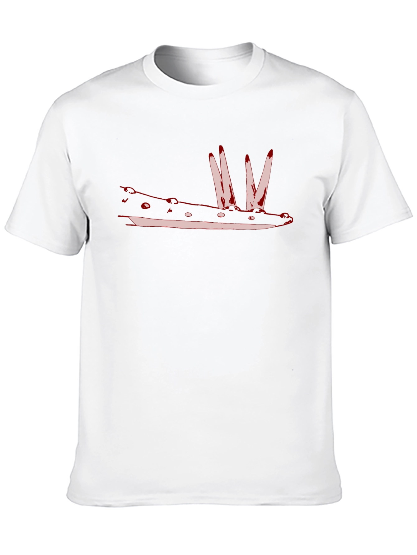 Red Crocodile Graphic Print Black T-Shirt