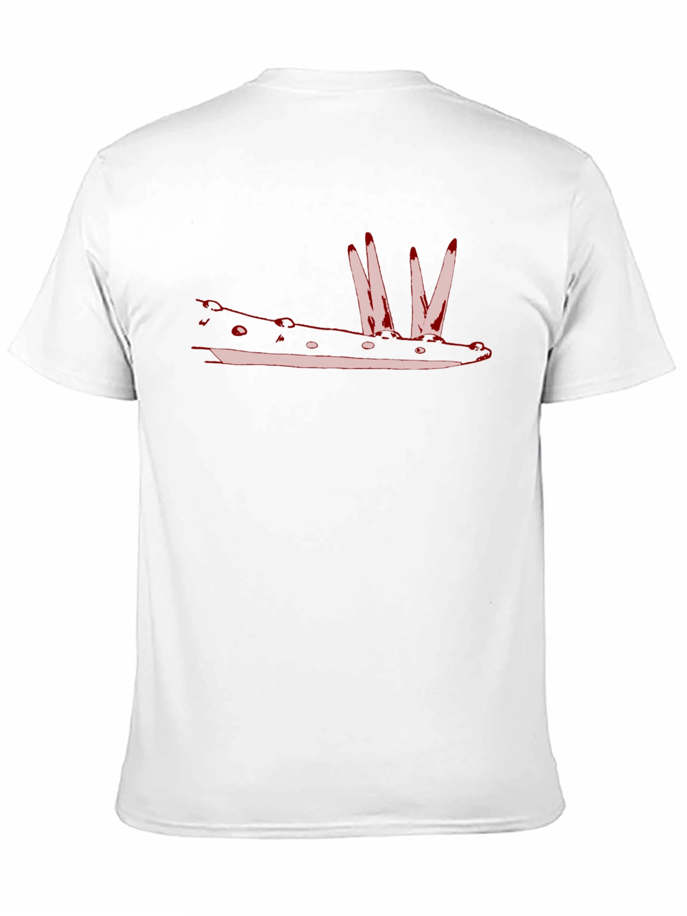 Red Crocodile Graphic Print Black T-Shirt
