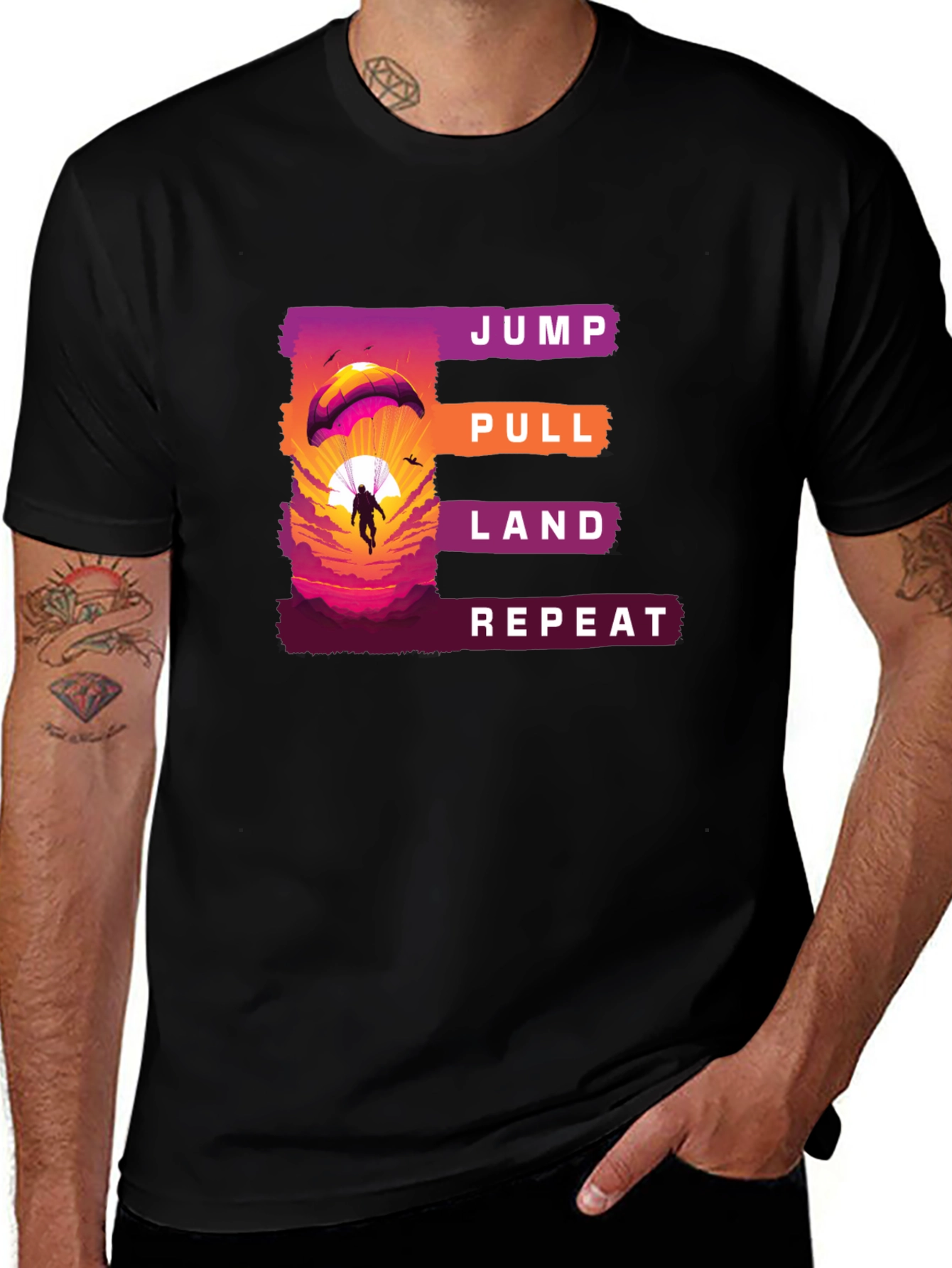Jump Pull Land Repeat Paragliding T-Shirt