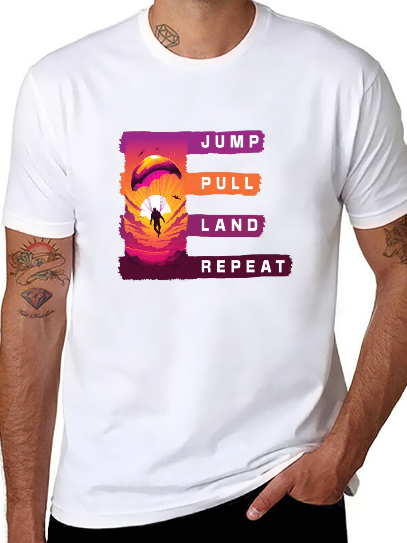Jump Pull Land Repeat Paragliding T-Shirt