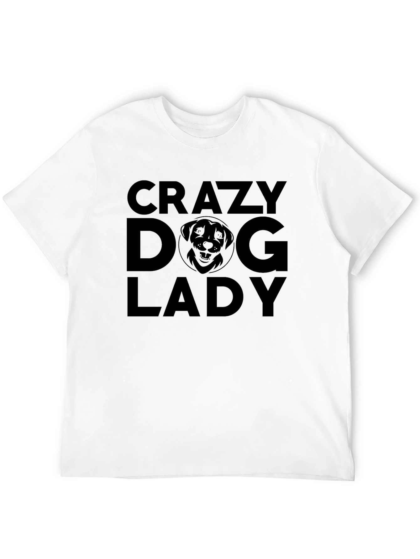 Crazy Dog Lady Graphic Tee - Black Cotton T-Shirt