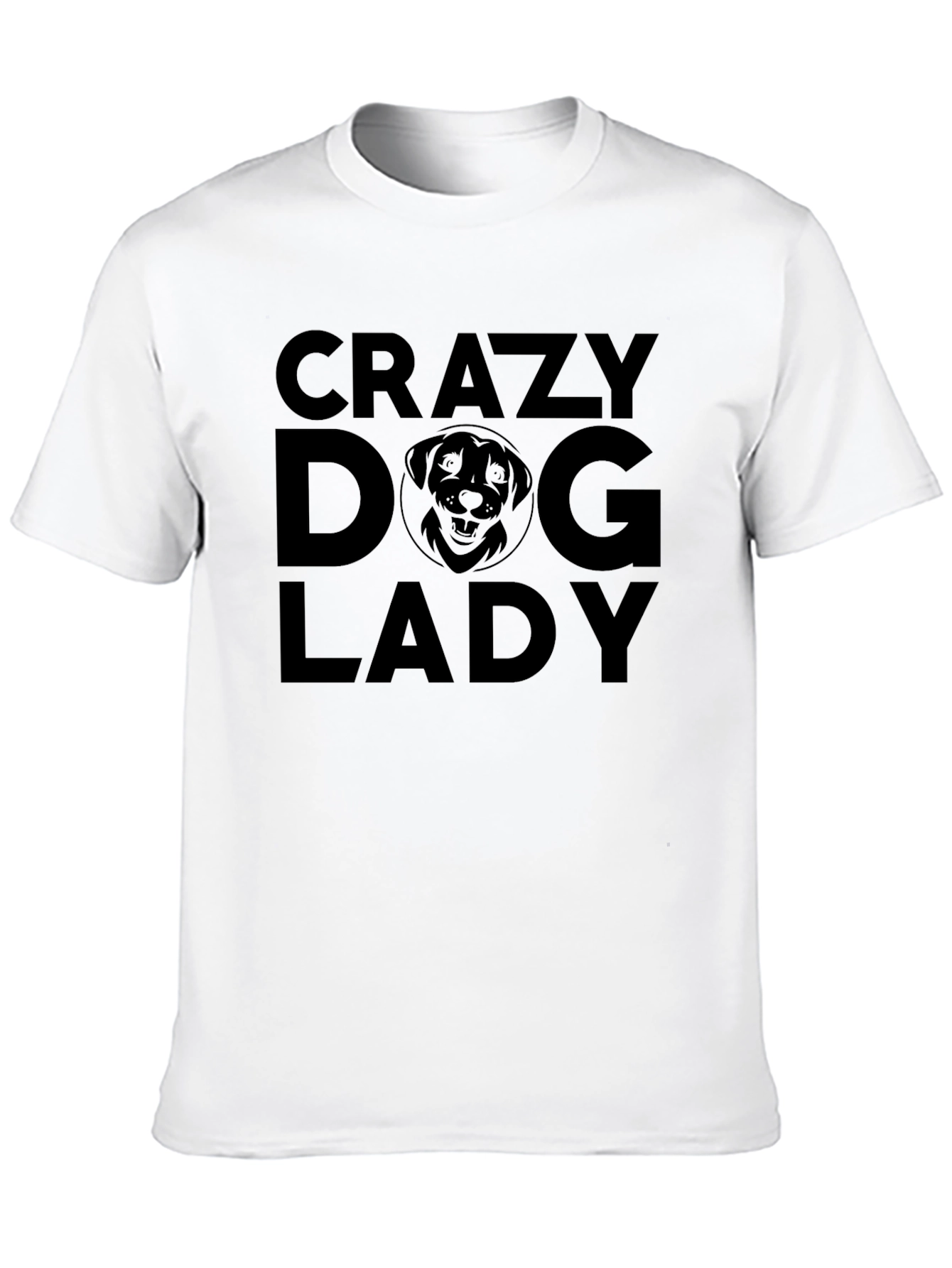 Crazy Dog Lady Graphic Tee - Black Cotton T-Shirt