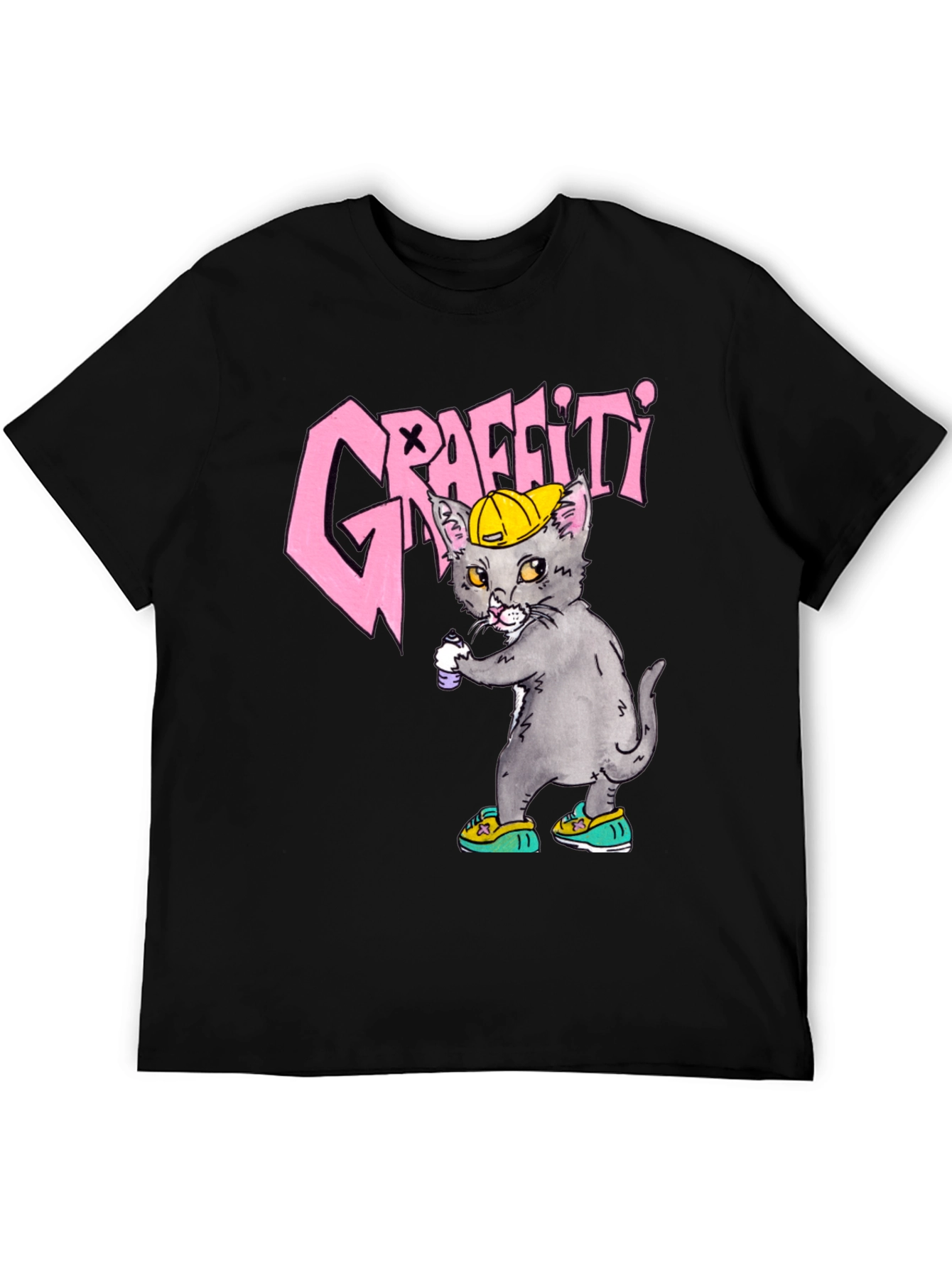 Graffiti Cat Graphic Tee