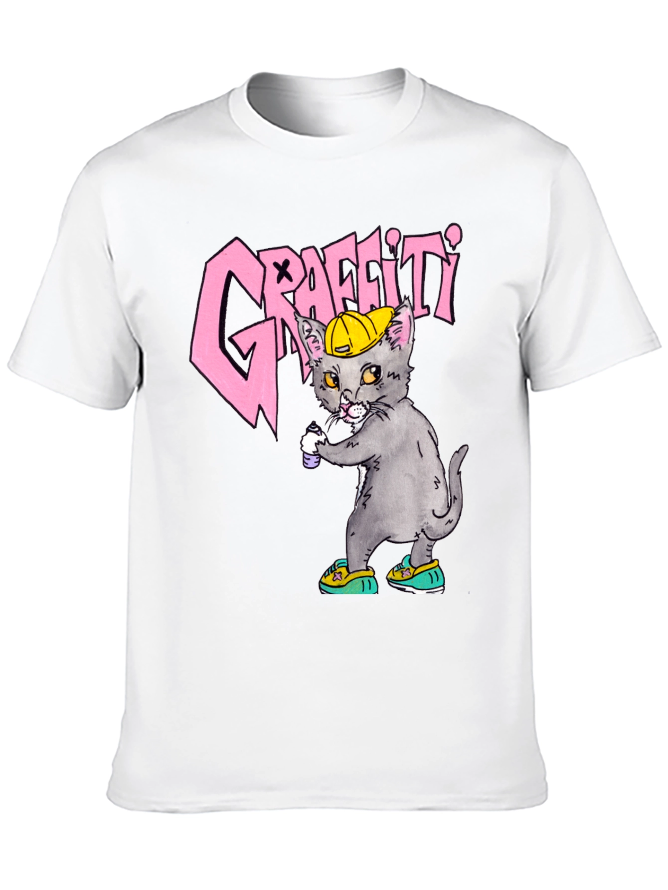 Graffiti Cat Graphic Tee