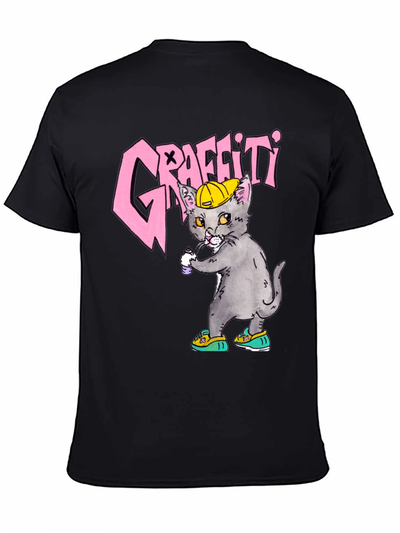Graffiti Cat Graphic Tee