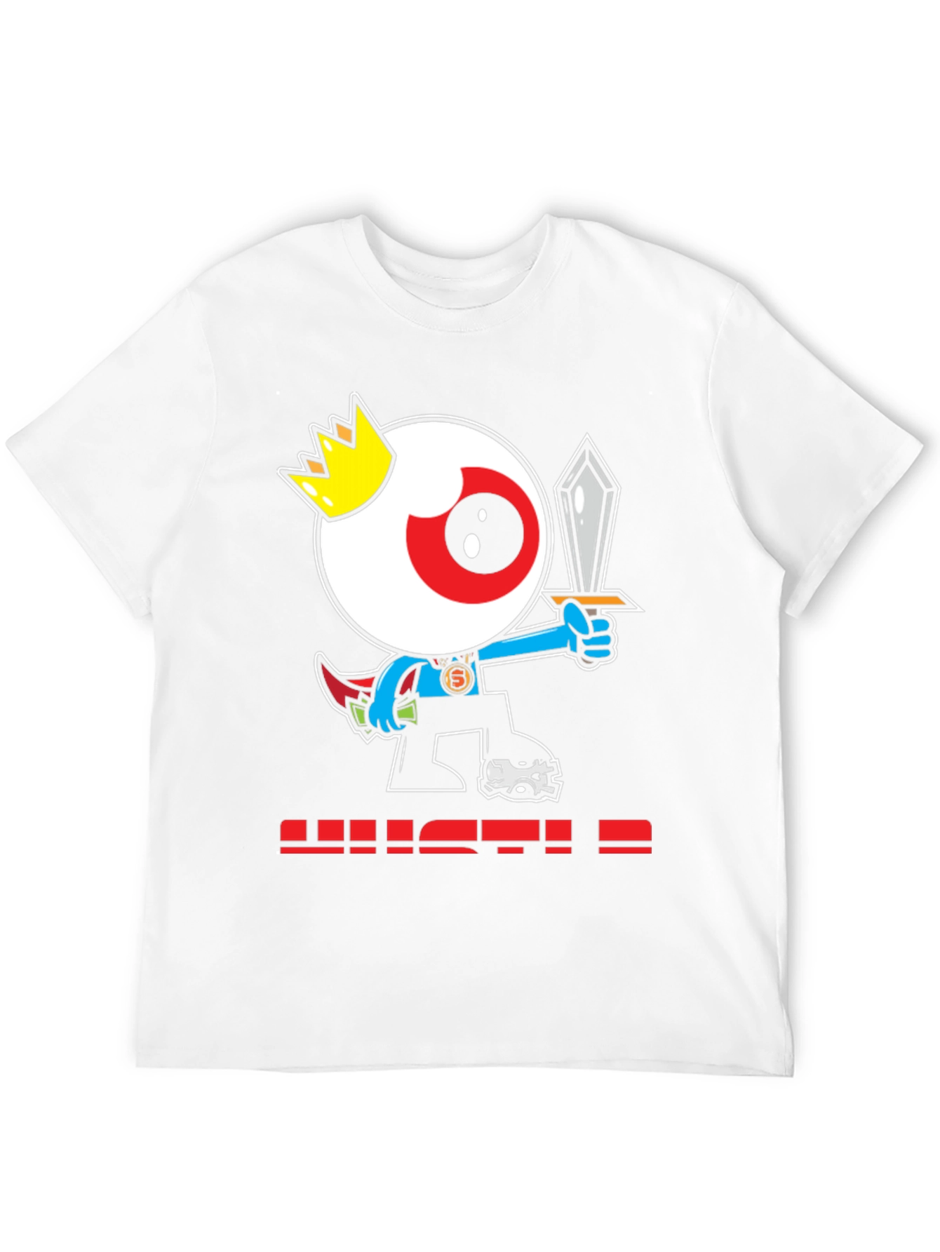 Eye King Cartoon Graphic Black T-Shirt