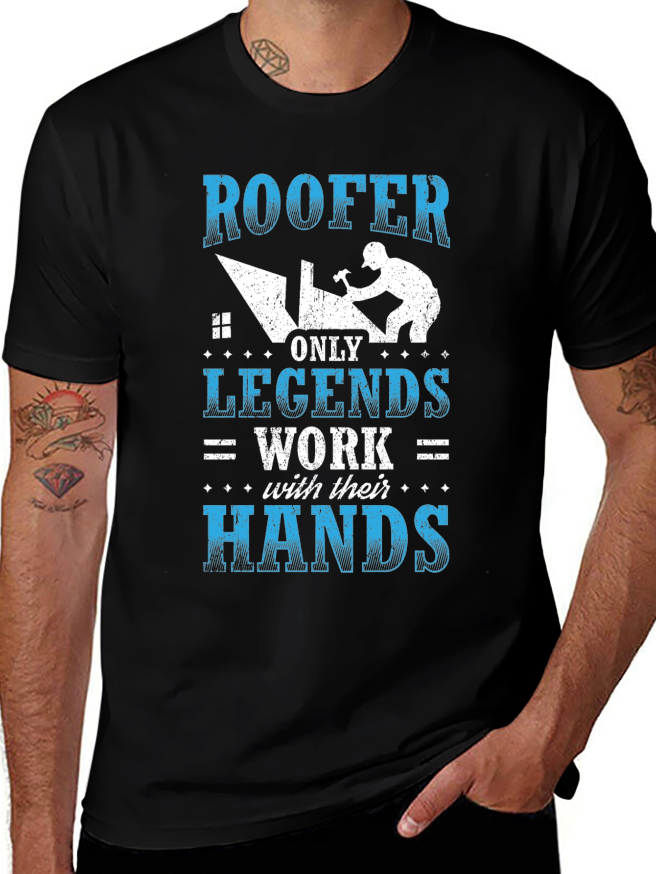 Roofer Legends Work With Their Hands T-Shirt
