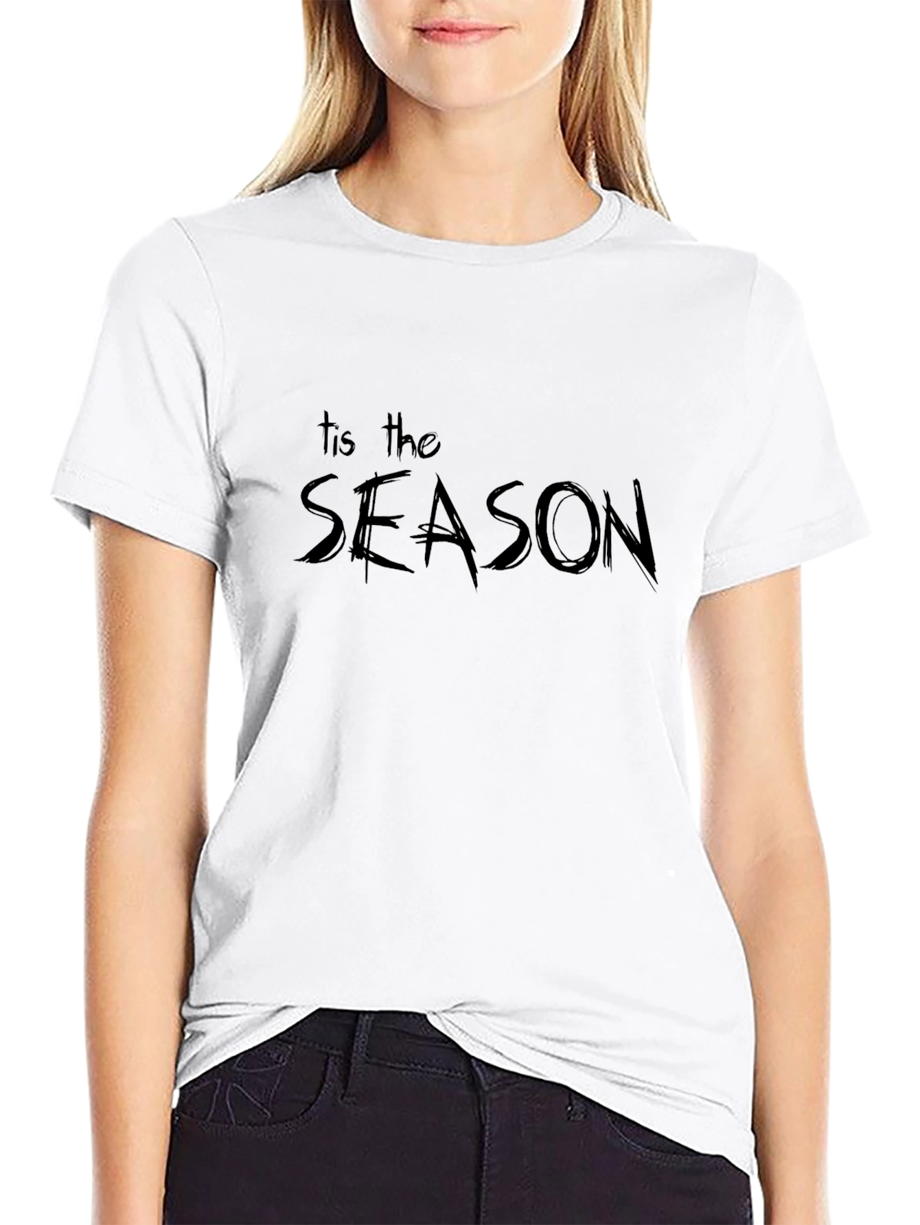 Tis the Season Graphic Tee - Black Holiday Shirt