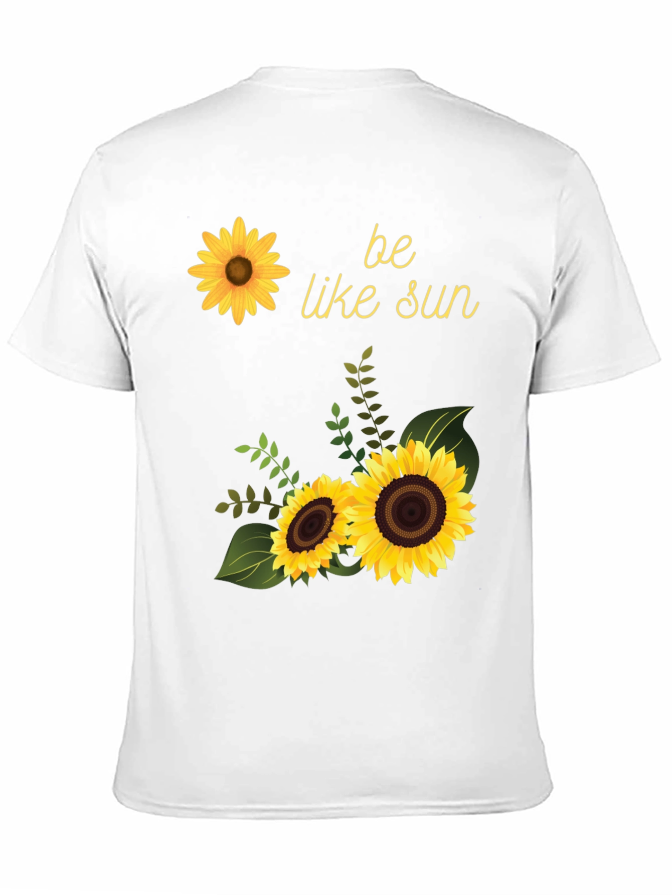 Sunflower Graphic Tee - Be Like Sun Black T-Shirt