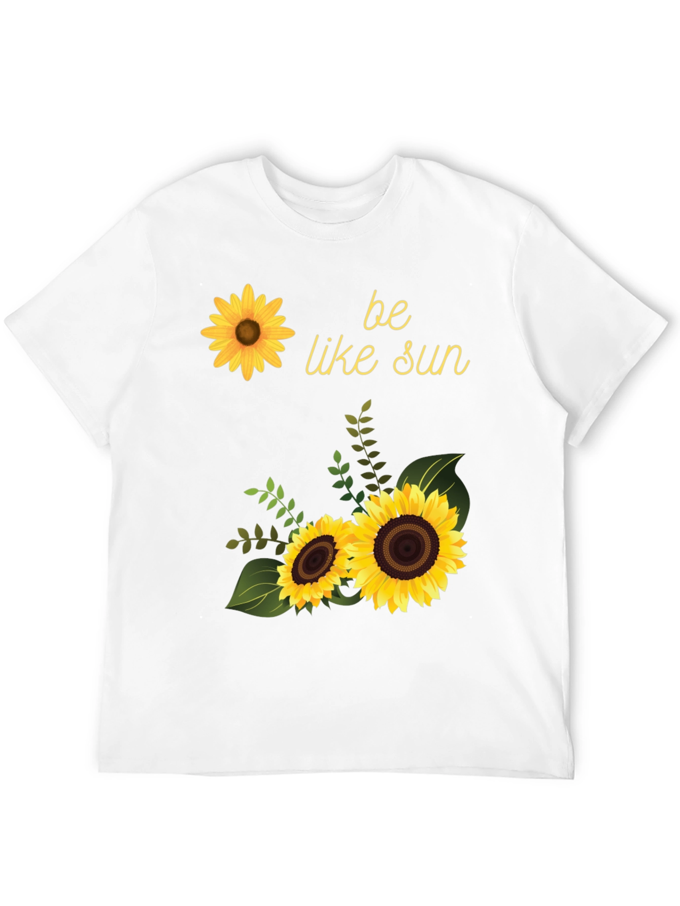 Sunflower Graphic Tee - Be Like Sun Black T-Shirt