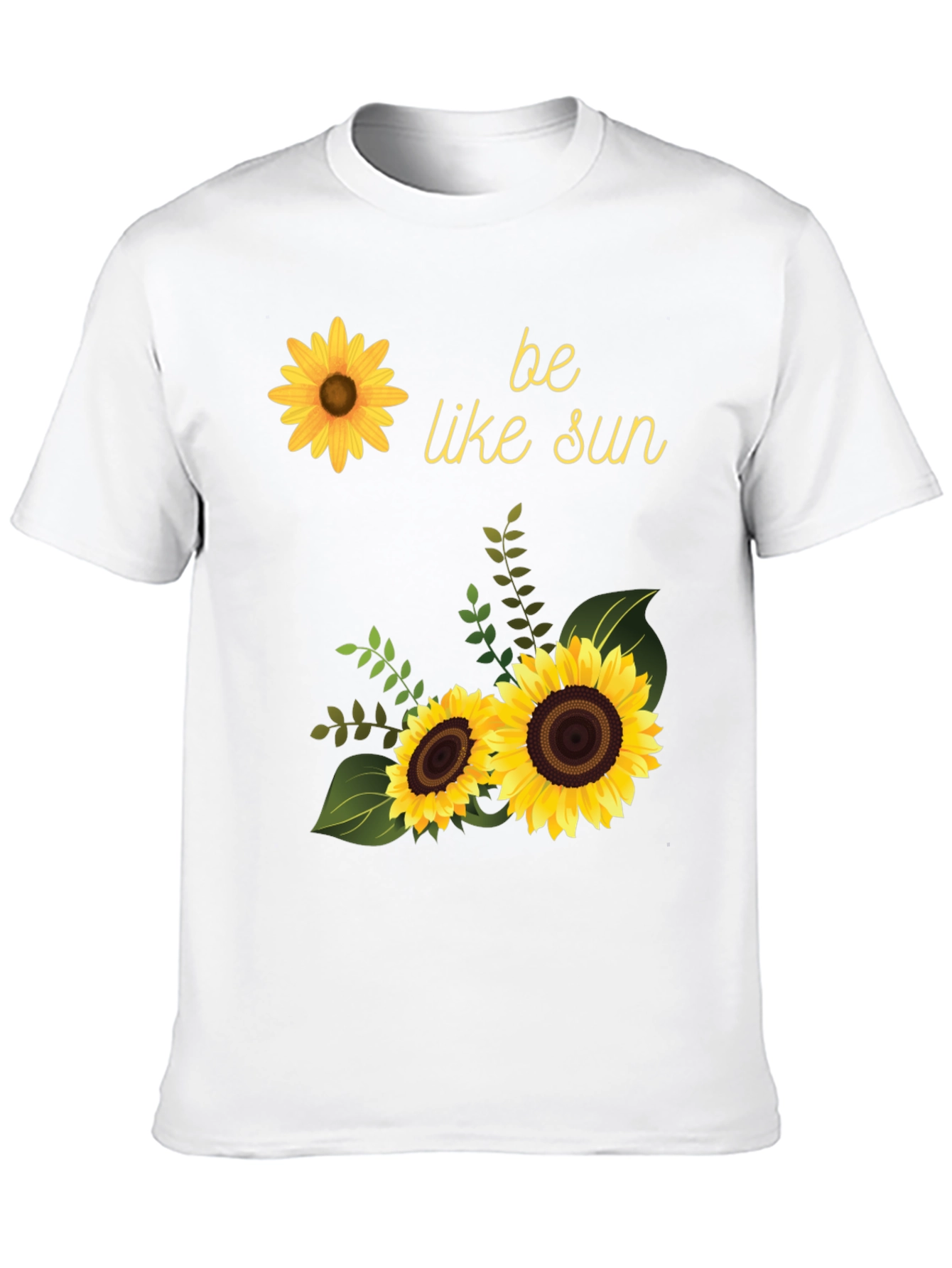 Sunflower Graphic Tee - Be Like Sun Black T-Shirt