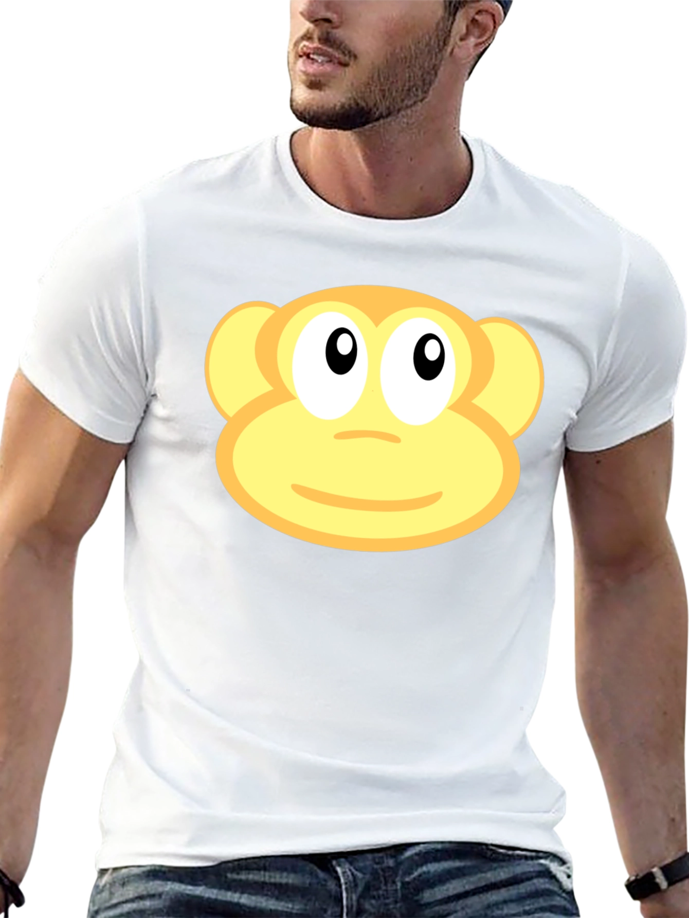 Monkey Face Graphic Black T-Shirt
