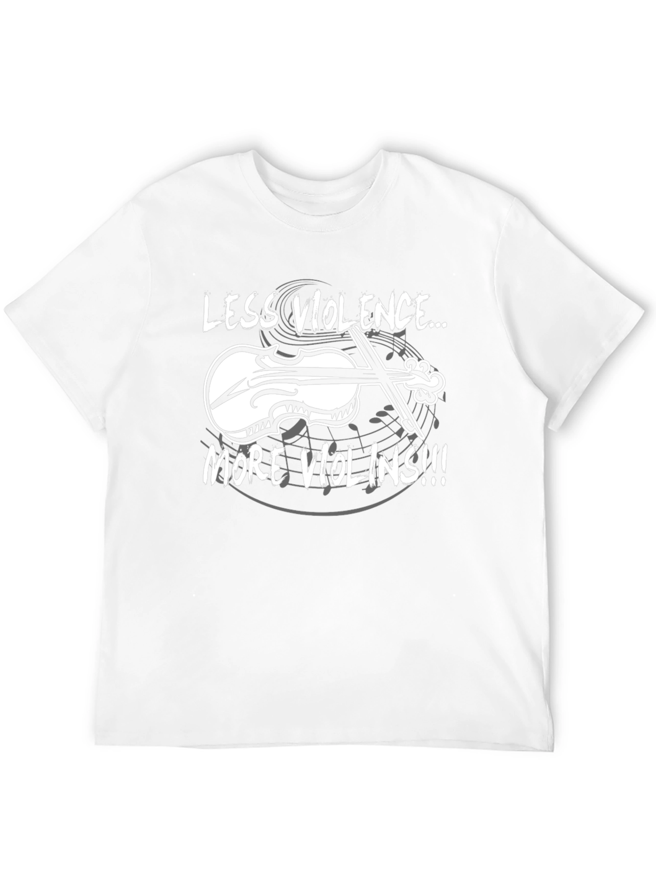 Less Violence More Violins Black T-Shirt