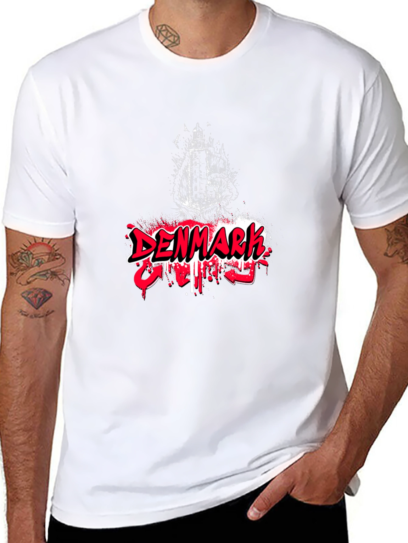 Denmark Graphic Tee - Black Cotton Blend