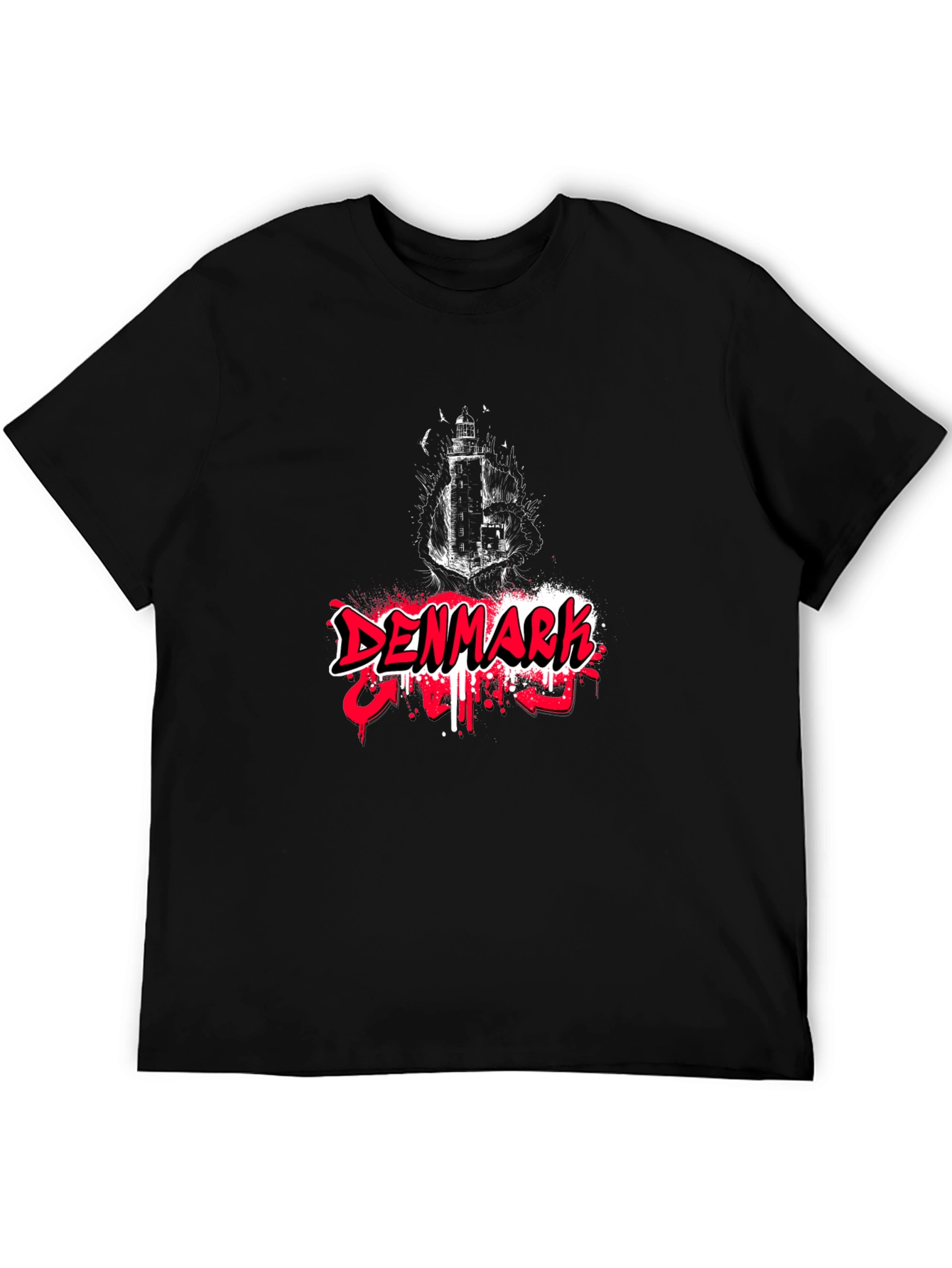Denmark Graphic Tee - Black Cotton Blend