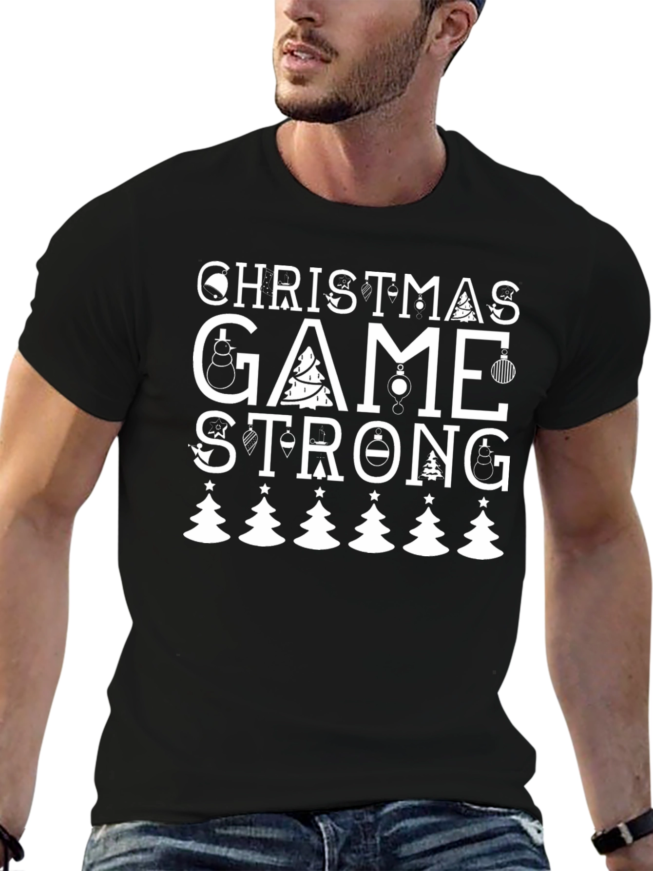 Christmas Game Strong Graphic Tee - Holiday Apparel