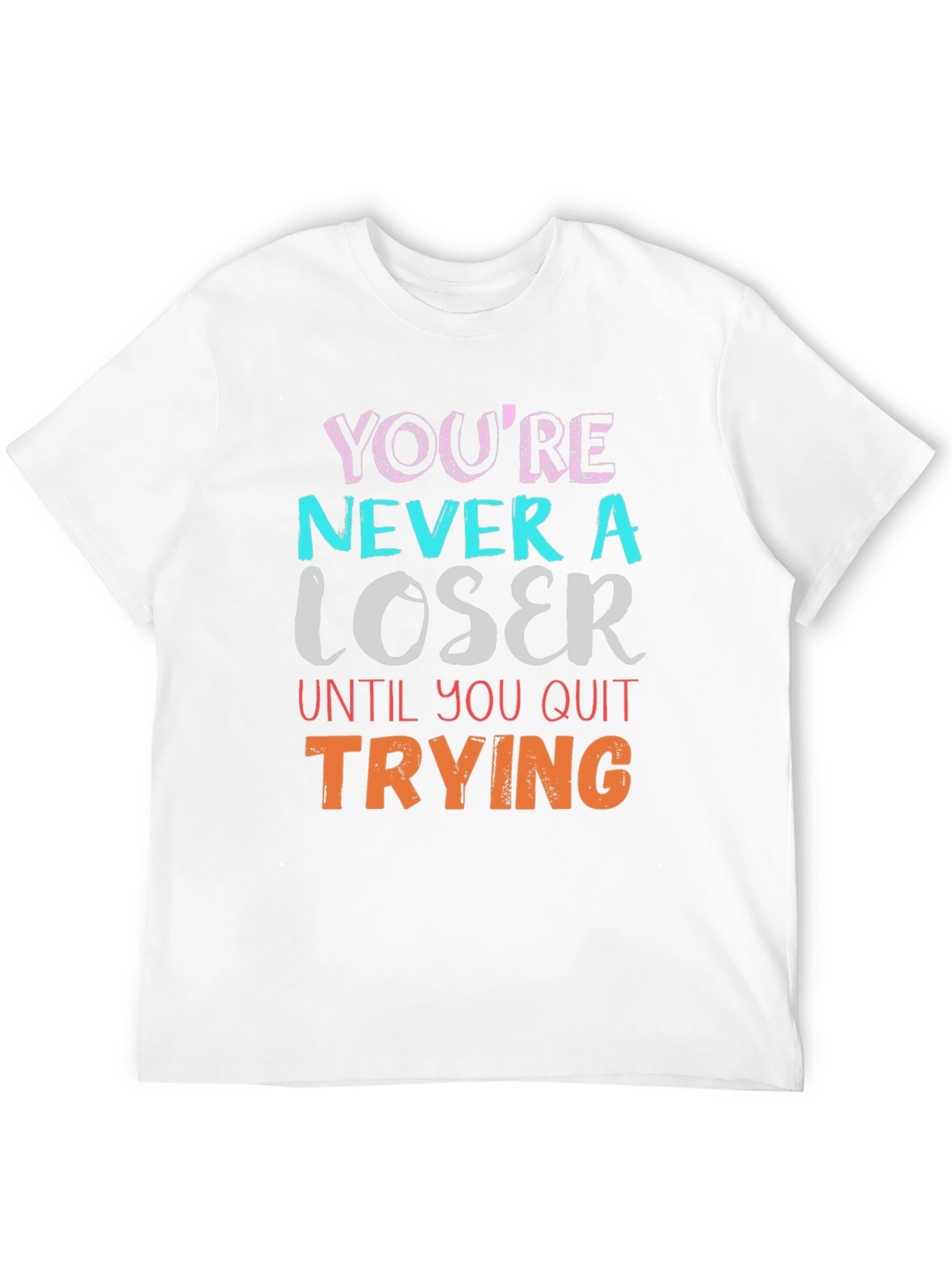 Motivational Never a Loser Black T-Shirt