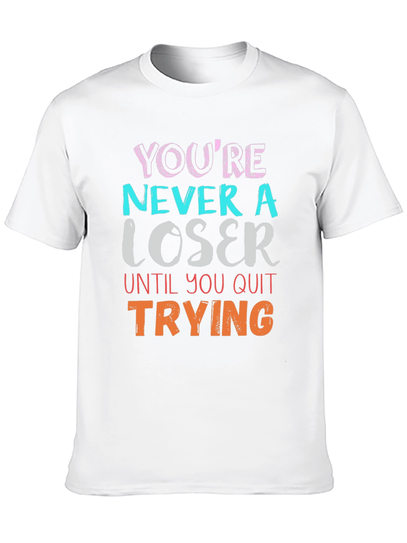 Motivational Never a Loser Black T-Shirt