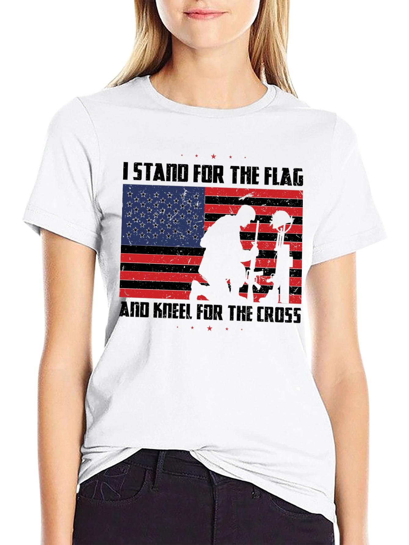 Patriotic Flag & Cross T-Shirt