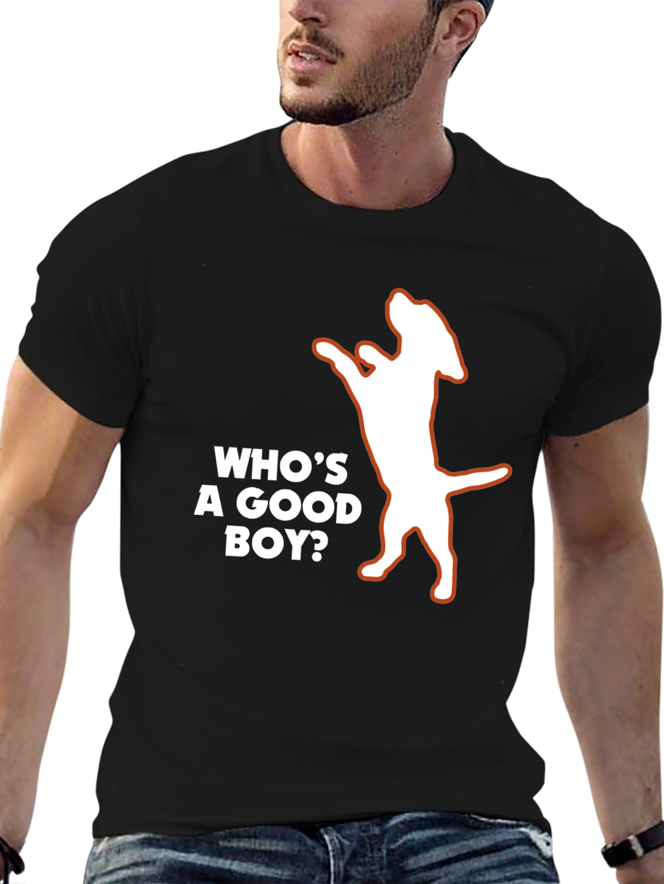 Whos a Good Boy? Dog Graphic T-Shirt - Black