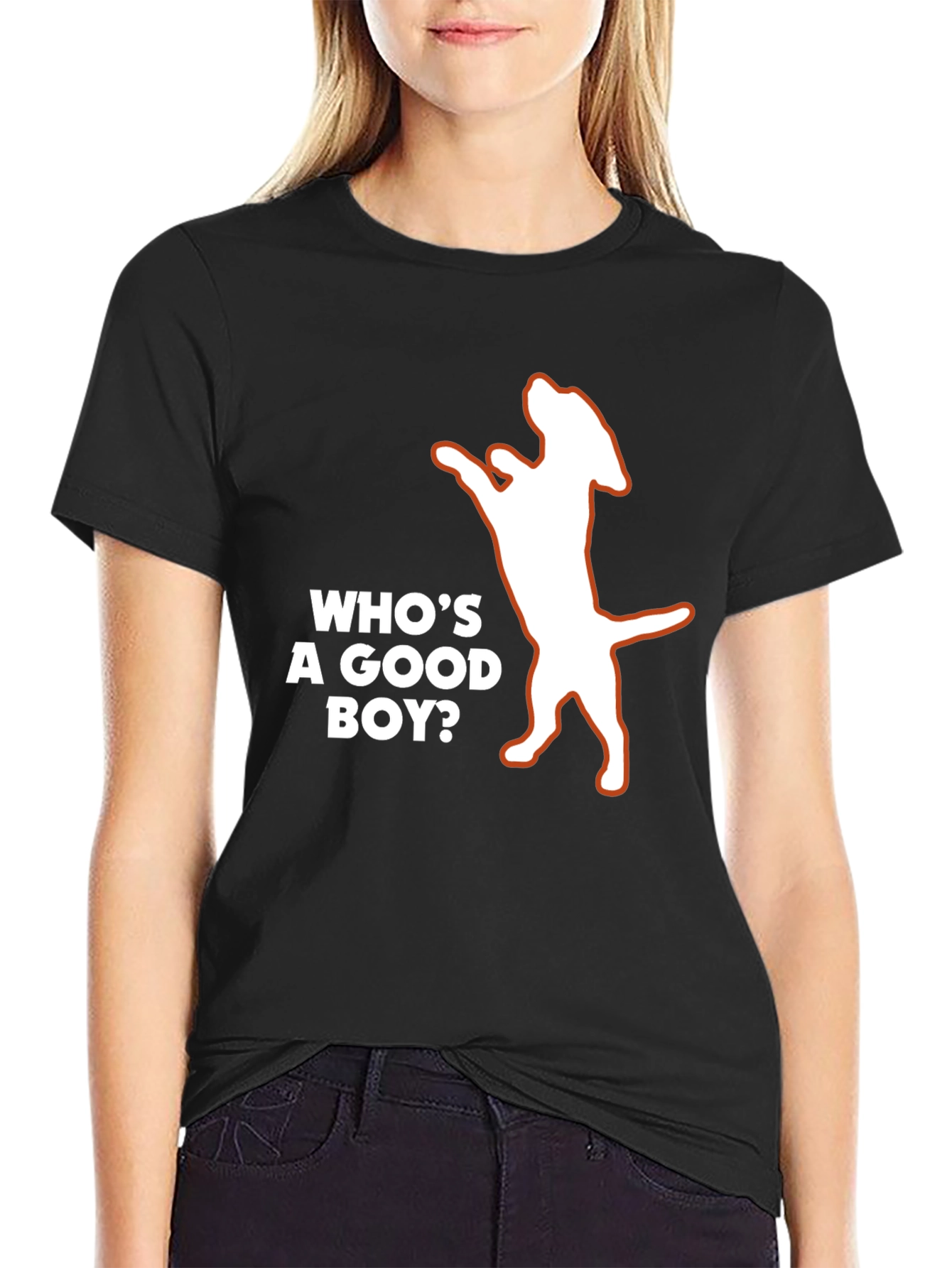 Whos a Good Boy? Dog Graphic T-Shirt - Black