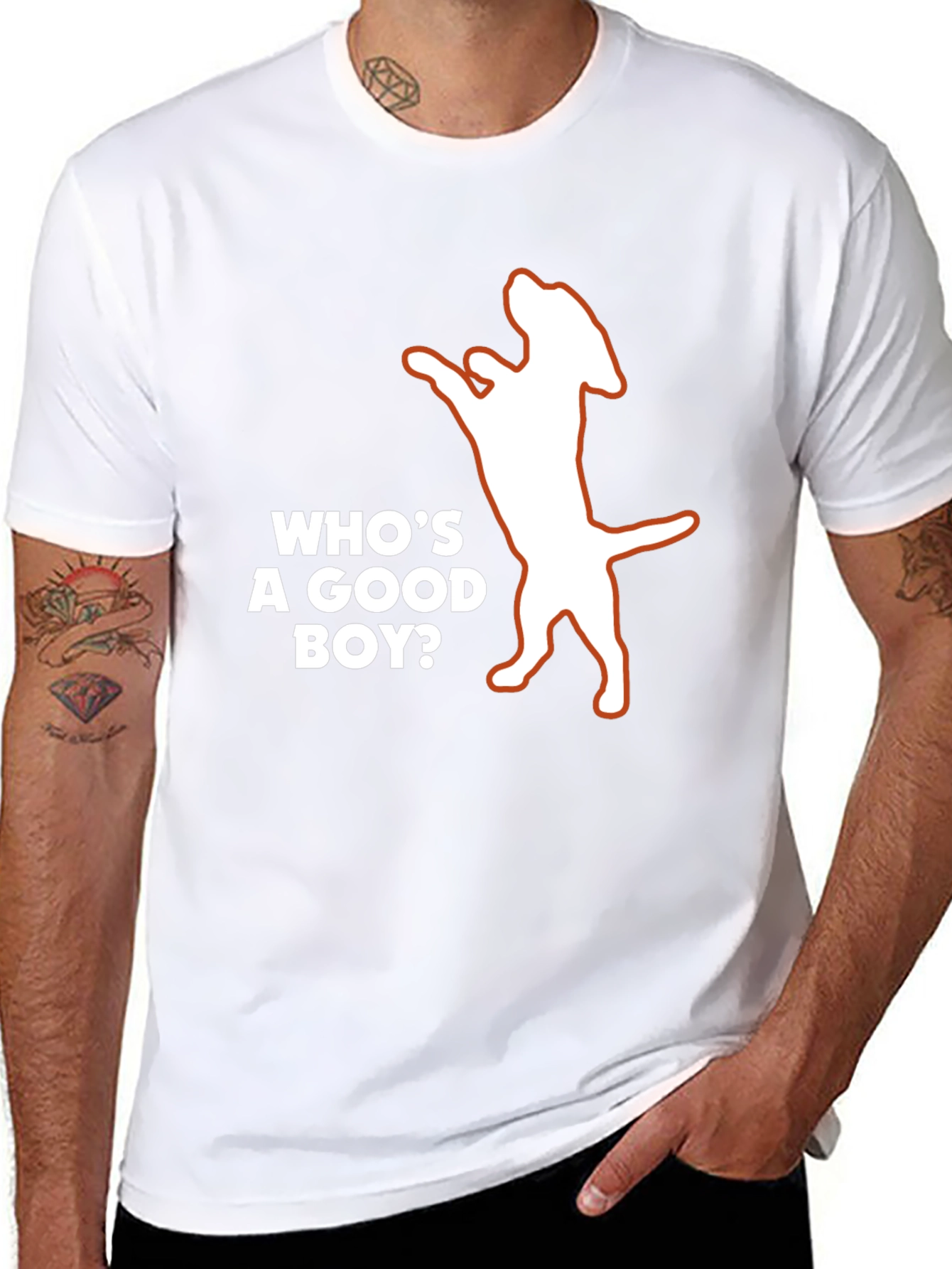 Whos a Good Boy? Dog Graphic T-Shirt - Black