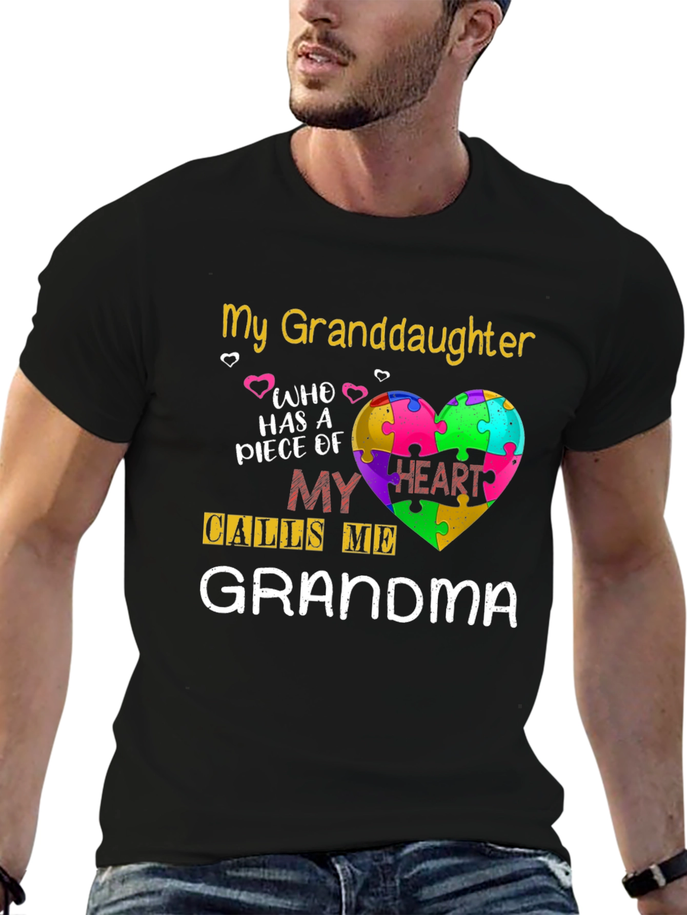 Granddaughter Grandma Puzzle Heart T-Shirt