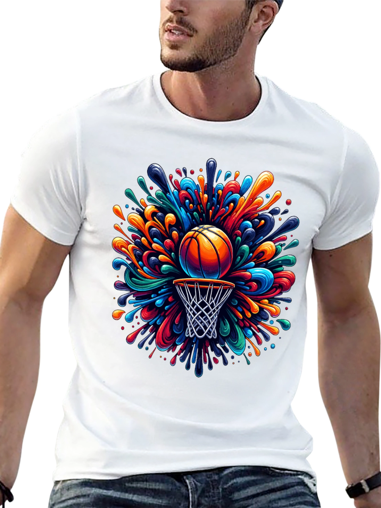 Colorful Basketball Splash T-Shirt