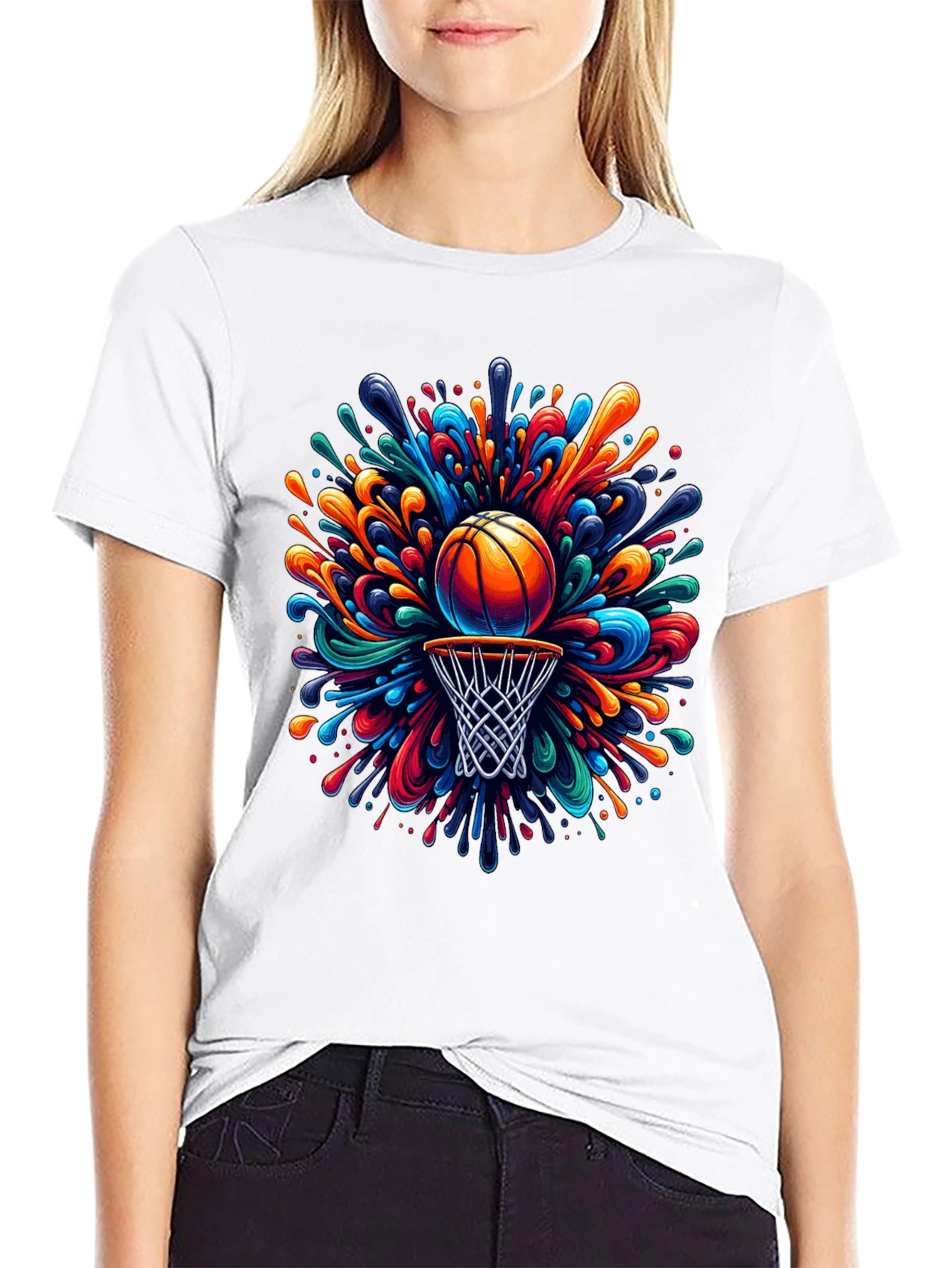 Colorful Basketball Splash T-Shirt