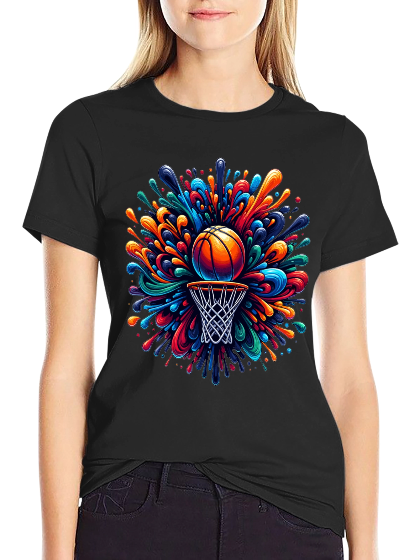 Colorful Basketball Splash T-Shirt