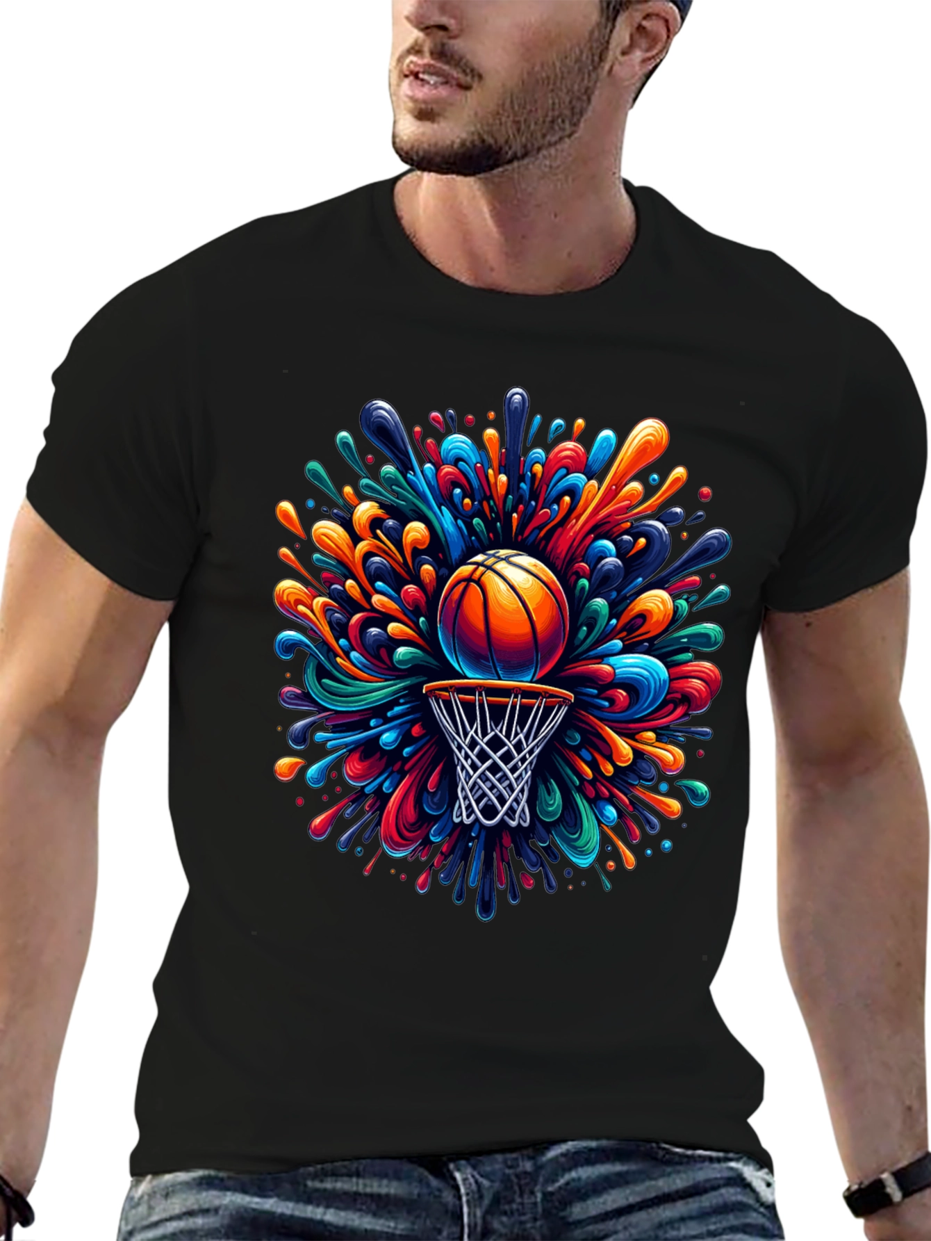 Colorful Basketball Splash T-Shirt