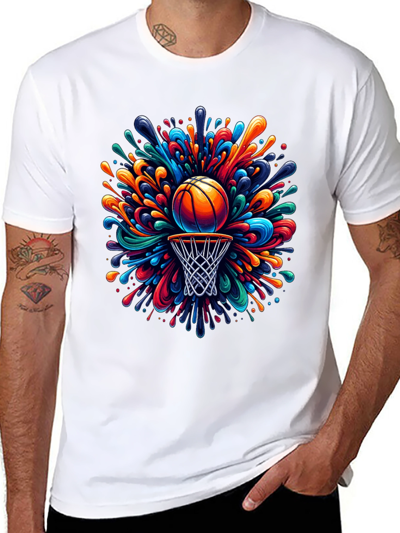 Colorful Basketball Splash T-Shirt