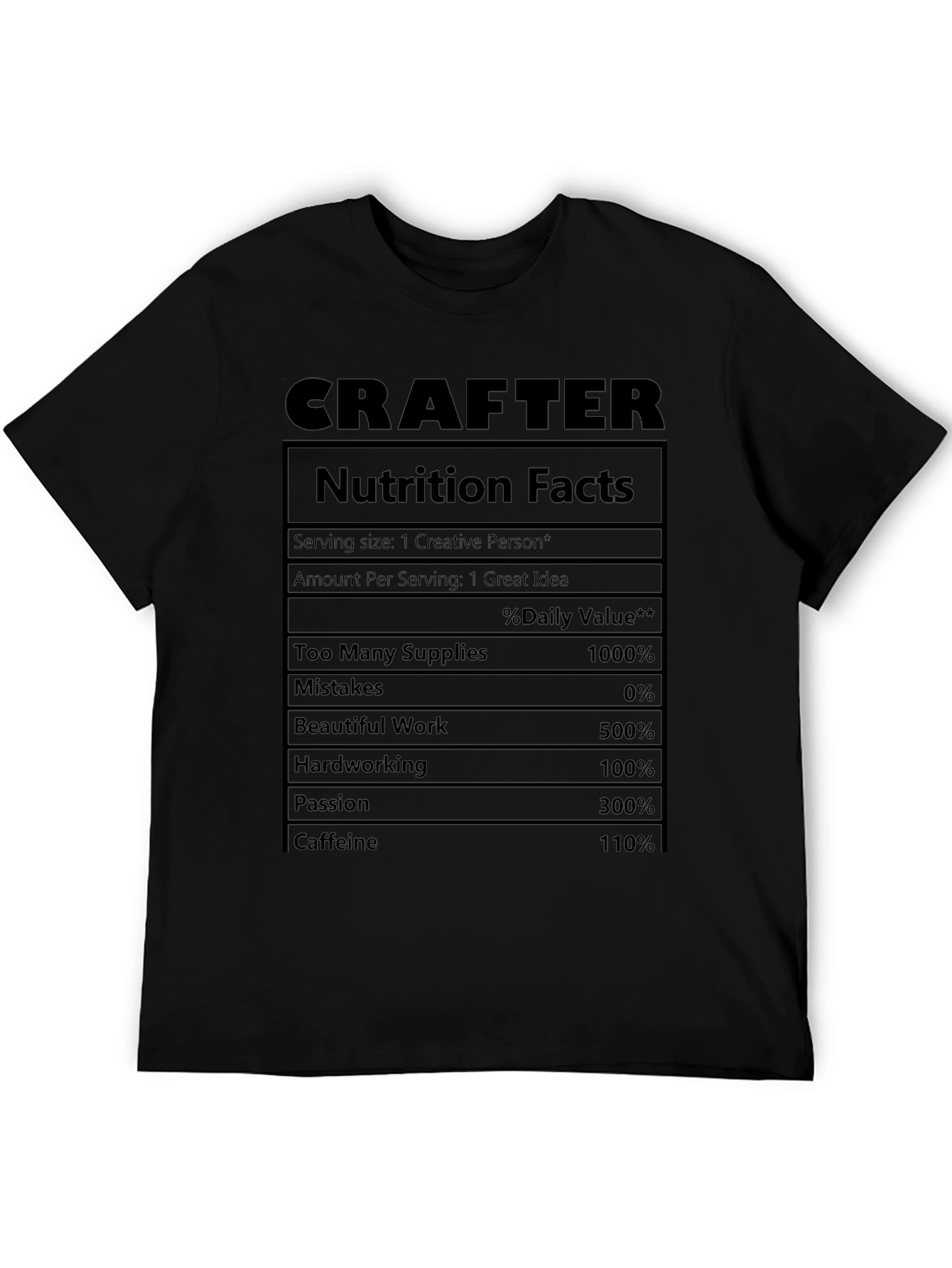 Crafter Nutrition Facts T-Shirt