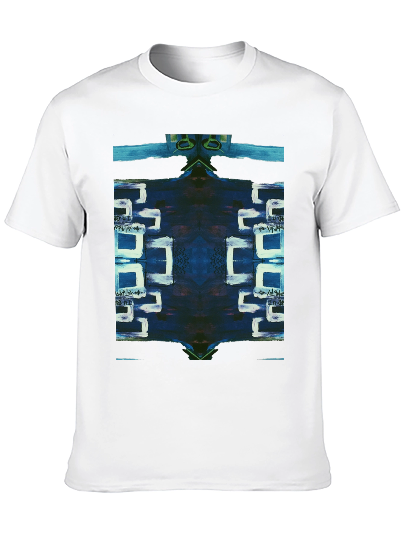 Abstract Geometric Print Black T-Shirt