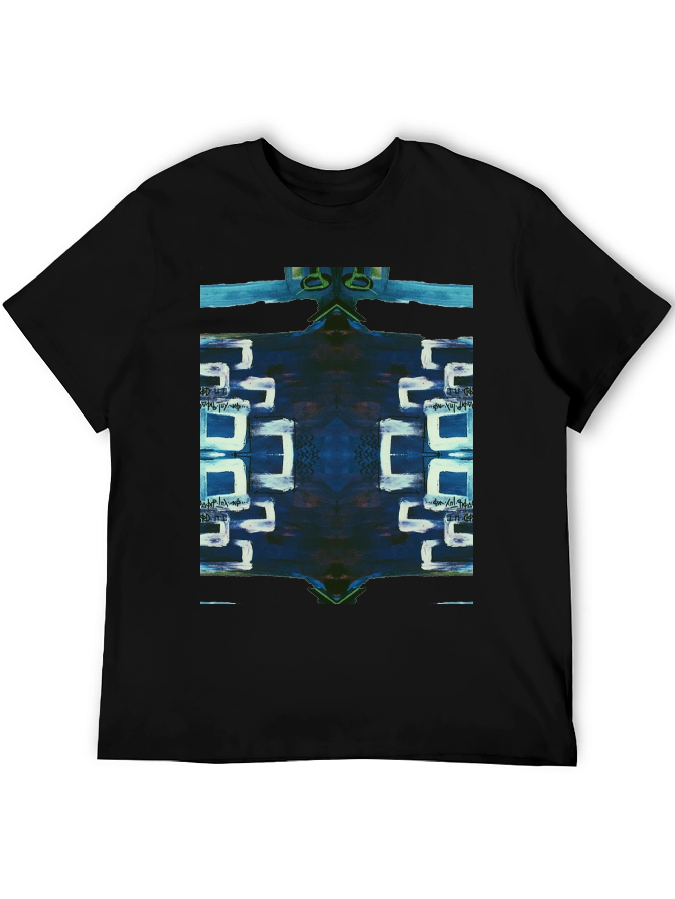 Abstract Geometric Print Black T-Shirt