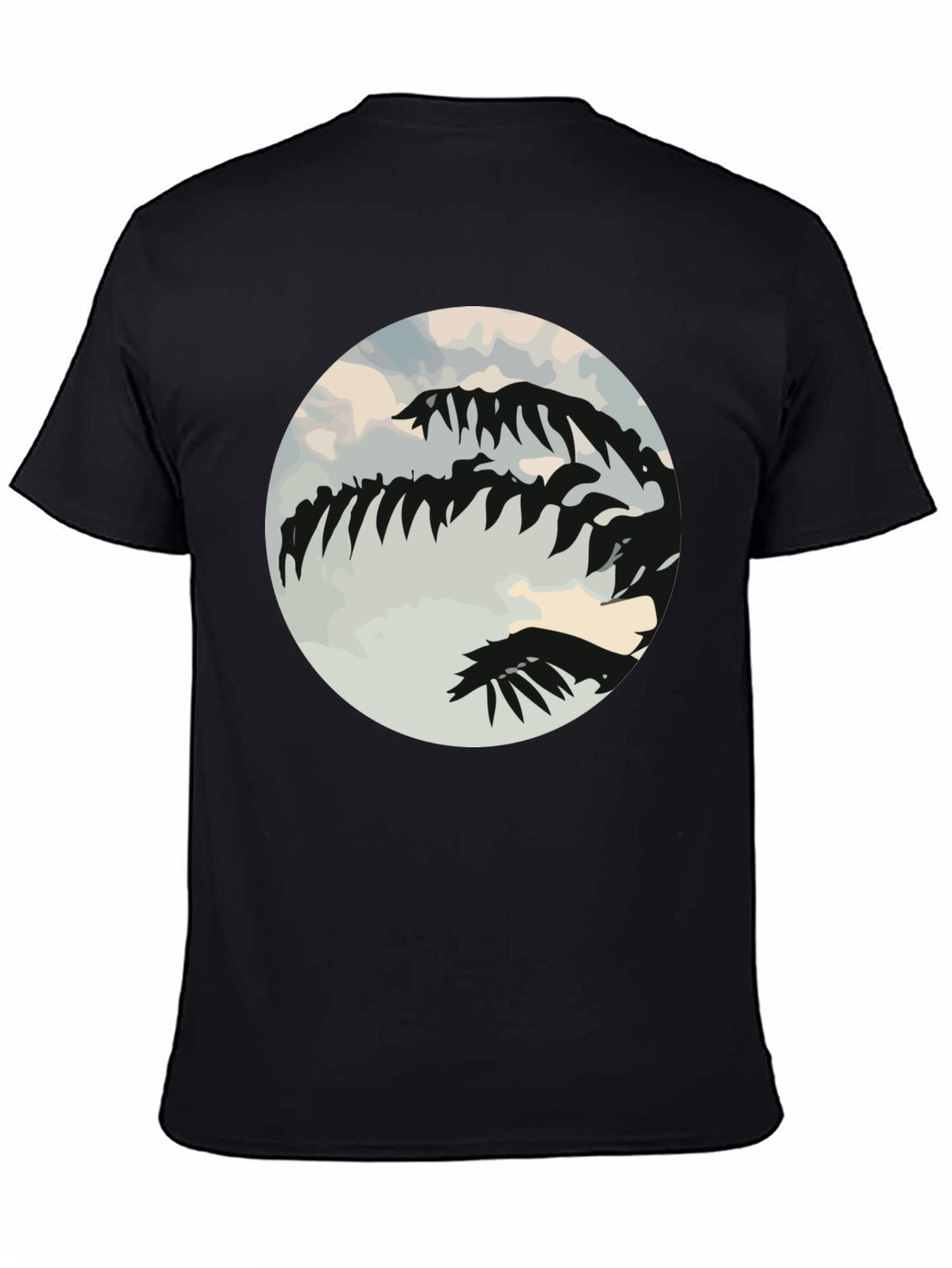 Tropical Palm Tree Silhouette Black Graphic Tee