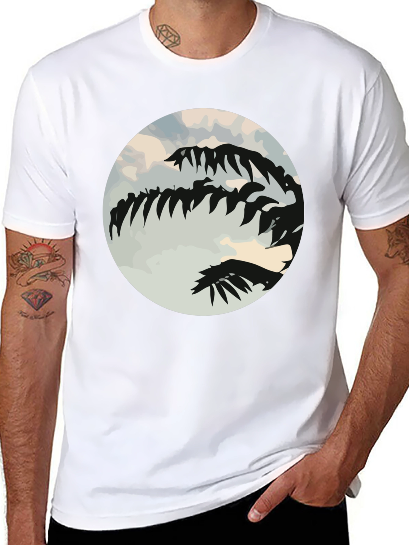 Tropical Palm Tree Silhouette Black Graphic Tee