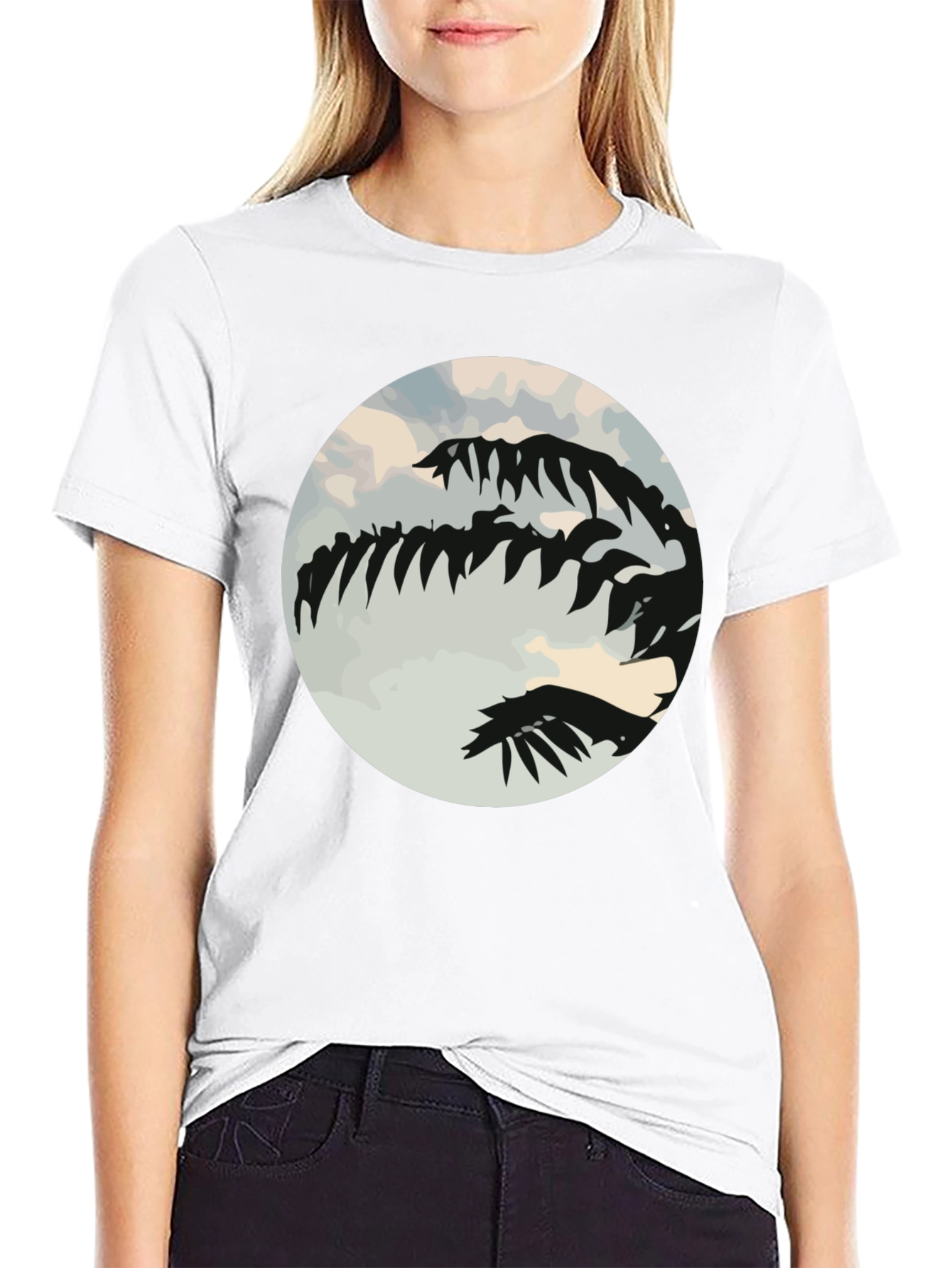 Tropical Palm Tree Silhouette Black Graphic Tee