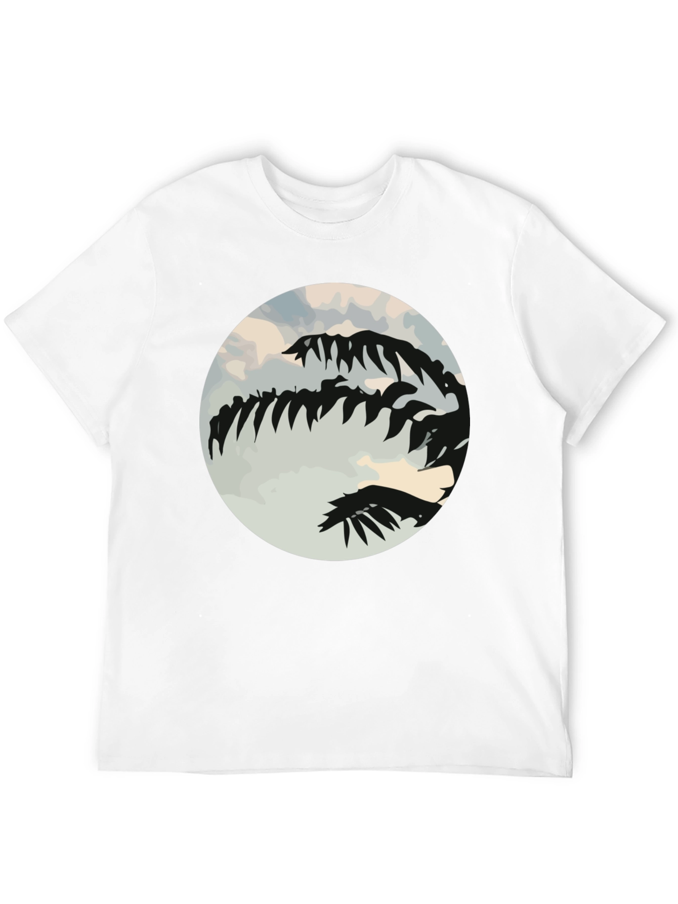 Tropical Palm Tree Silhouette Black Graphic Tee