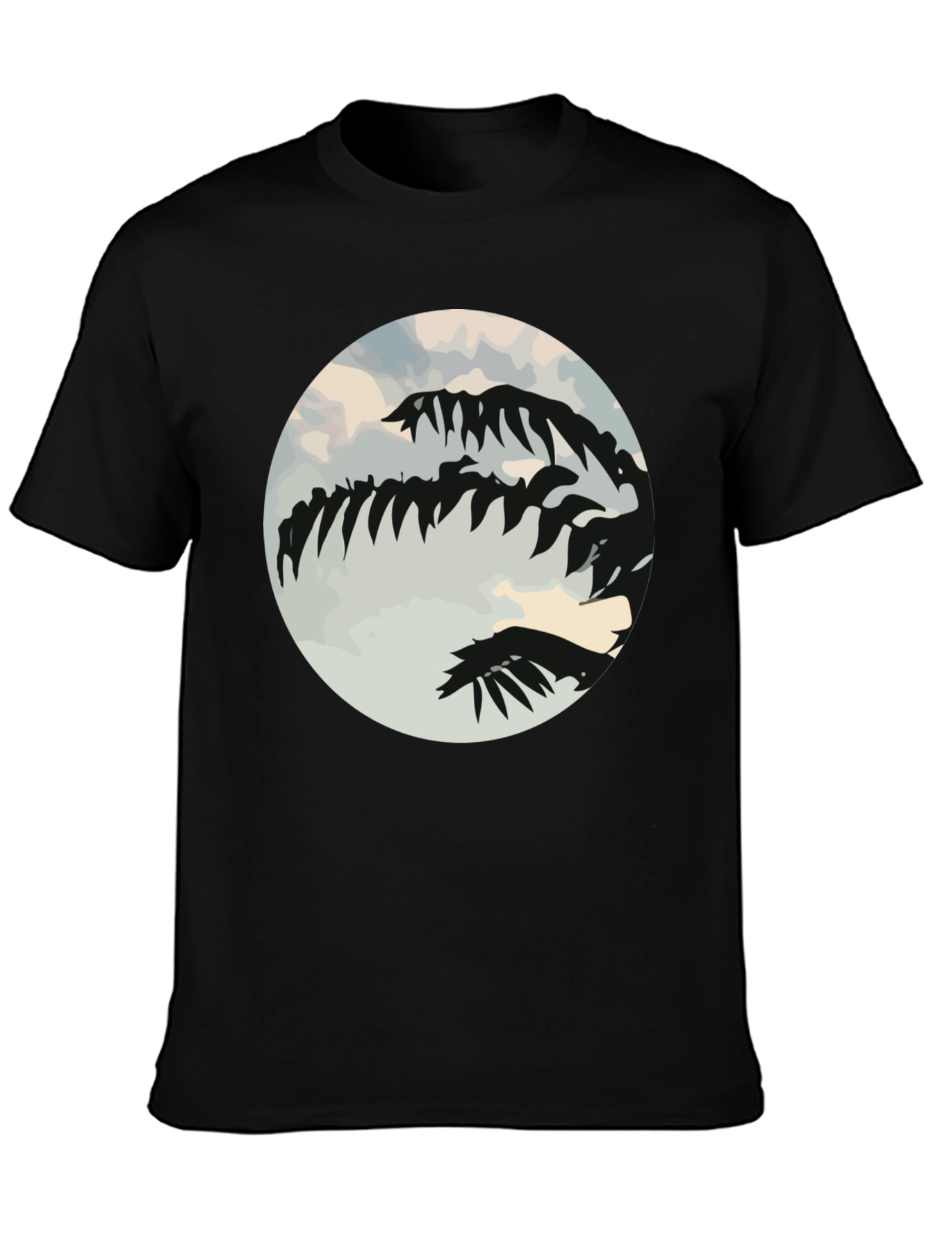 Tropical Palm Tree Silhouette Black Graphic Tee