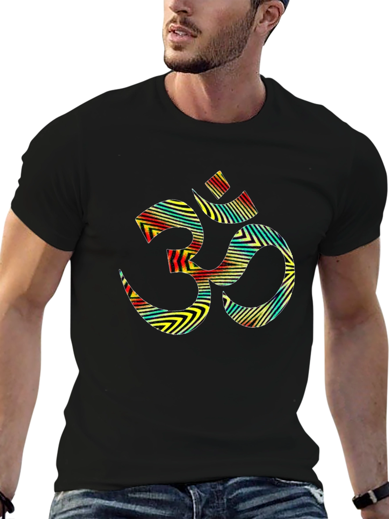 Om Symbol Graphic Tee - Stylish Black T-Shirt