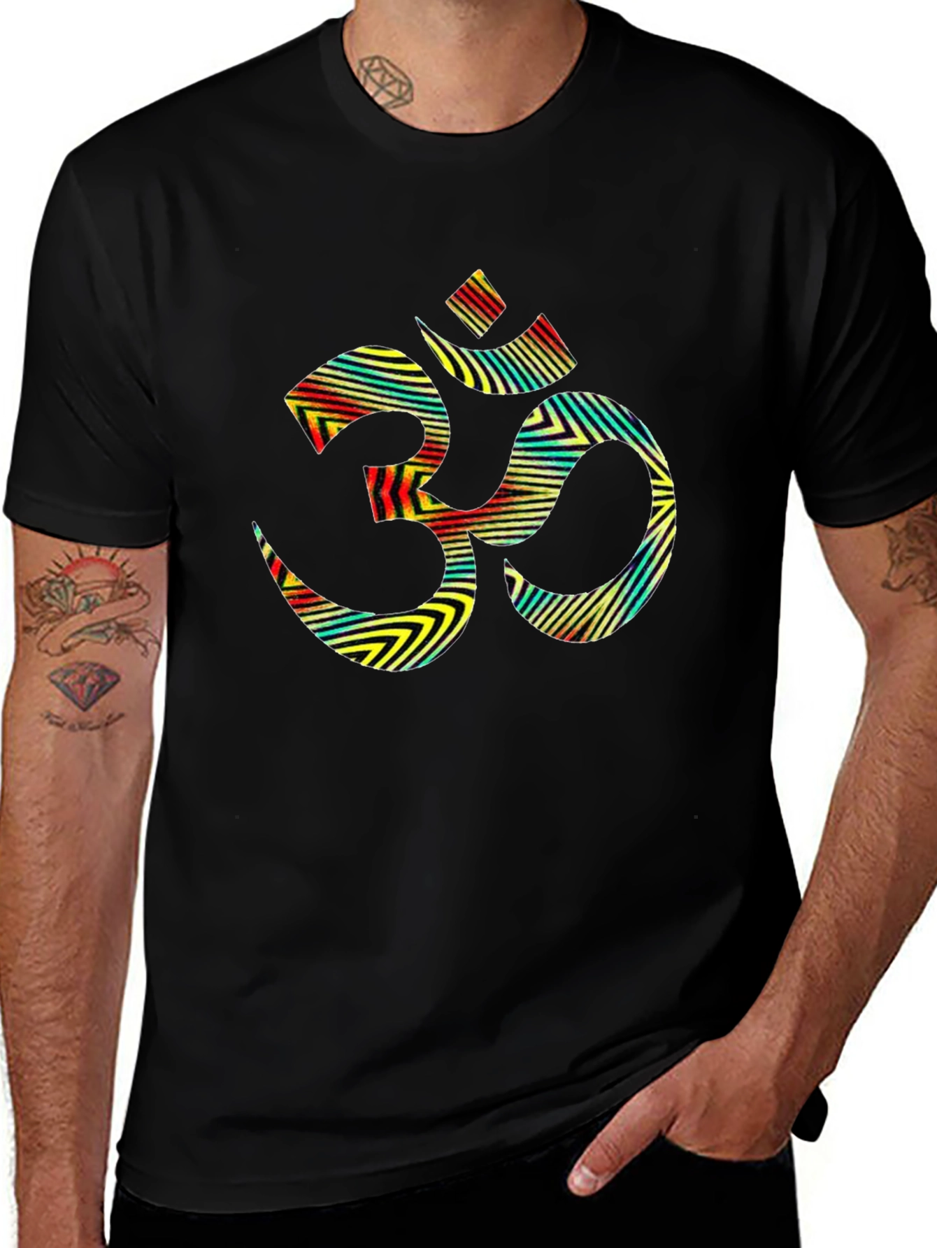Om Symbol Graphic Tee - Stylish Black T-Shirt