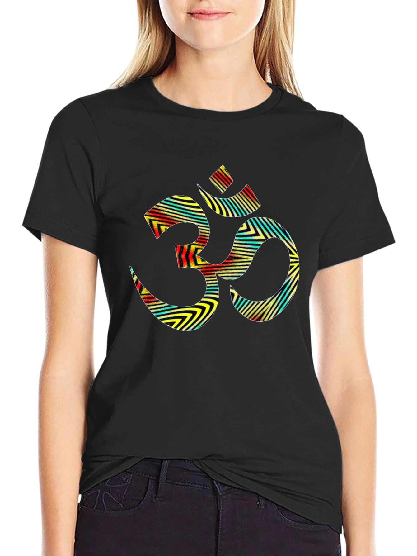 Om Symbol Graphic Tee - Stylish Black T-Shirt